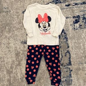 BABY GAP X DISNEY Baby Minnie Mouse set in cream navy & pink SIZE 12-18M